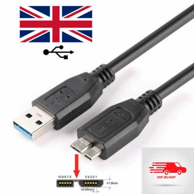 USB Cable Lead for Toshiba PA-4281E-1HJO Stor.e Partner V63700-C Hard Drive