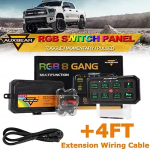 AUXBEAM XL 8 velocidades panel interruptor barra de luz LED caja de relé + cable de extensión de 4 pies - Imagen 1 de 12