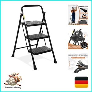 HBTower Klappleiter 3 Stufen: Sicherheitsleiter mit Breitem Anti-Rutsch-Pedal - Bild 1 von 9