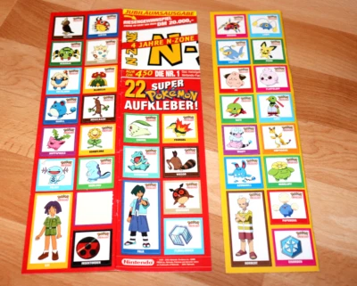 2001 Nintendo Super Pokemon Characters & Names Vintage Stickers / Aufkleber Set. - Bild 1 von 4