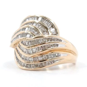 LADY'S DIAMOND CLUSTER RING 168 DIAMONDS 1.68 CARAT T.W 10K YELLOW GOLD SIZE 9.5 - Picture 1 of 9