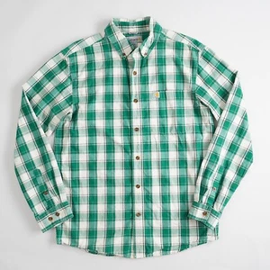 Carhartt entspannte Passform Knopfleiste Langarm kariert kariert grün Herren Größe M - Bild 1 von 15