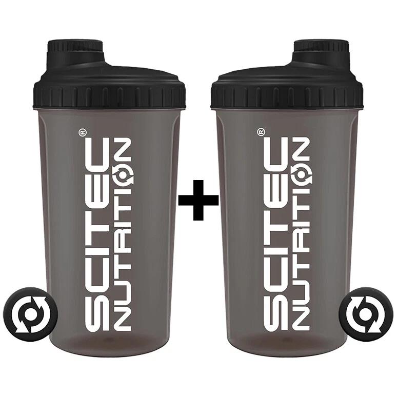 2x Scitec Nutrition Shaker 700 ml Schwarz Eiweiß Protein Mixer