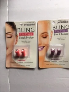 DAZZLERS BLING EAR PLUGS - 2 PAIRS FOR ONLY $12.99 WITH FREE SHIPPING. - Picture 1 of 4
