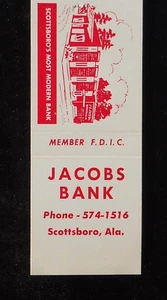 Jacobs Bank Scottsboro's Most Modern Bank Scottsboro AL Jackson Co MB década de 1970 - Imagen 1 de 2