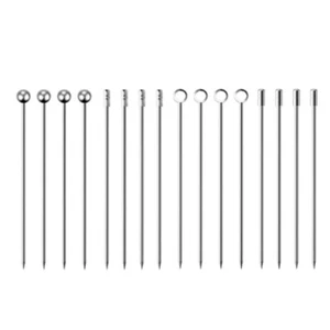 16Pcs Bar Fruit Needle for Toothpicks Sticks Fruit Metal Toothpick Martini6632 - Picture 1 of 6