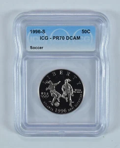 1996-S Olympic Soccer Commemorative Half Dollar PR70 DCAM ICG - Picture 1 of 5