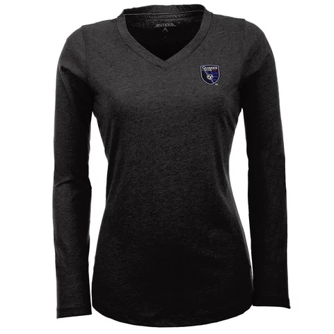 Women's San Jose Earthquakes Flip V-Neck Long Sleeve Tee Cover
