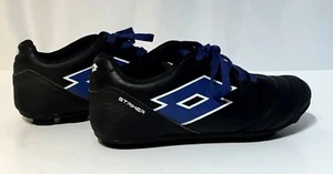 Lotto Kids Youth Striker FG Soccer Baseball Shoe B/W/Blue Cleats Sz 5US/37EUR - Picture 1 of 9