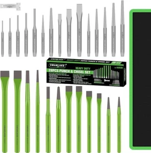 28pcs Punch and Chisel Set Tools,Taper Punch,Cold Chisels,Pin Punch,Center Punch - Picture 1 of 9