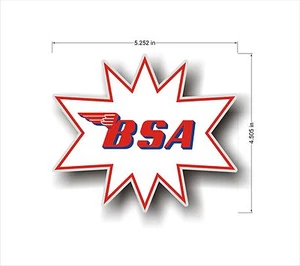 British 1960 's BSA motorcycle STARBURST emblem decal sticker -- color options - Picture 1 of 5