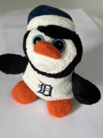 Vintage Detroit Tigers MLB Penguin Plush Animal Doll Ornament Fast Shipping 5” Cover