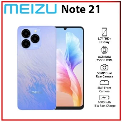 (New) MEIZU Note 21 8GB+256GB BLUE Dual SIM Unlocked Android Mobile Phone - Image 1 of 4