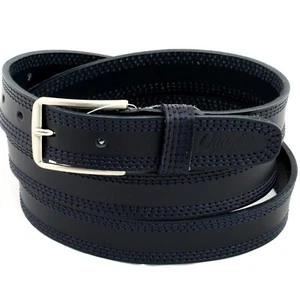Cintura Uomo vera Pelle Blu Scuro Cinta Donna in Cuoio Sportiva di da 3 cm c3 - Foto 1 di 5