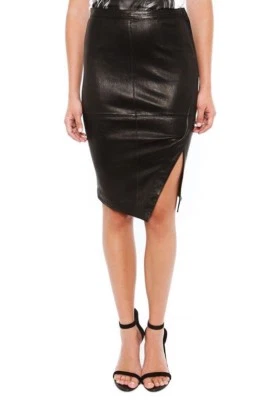 $900 FALDA LÁPIZ DE CUERO ASIMÉTRICA CON ABERTURA LATERAL ELIZABETH AND JAMES “MERCY”, 2 Foto 1 de 4