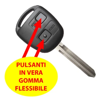 CHIAVE COMPATIBILE TOYOTA SCOCCA GUSCIO PULSANTI TOYOTA YARIS ECHO FLESSIBILI ub - Immagine 1 di 4