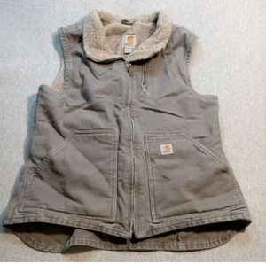 VINTAGE CARHARTT VEST FLEECE LINED Size Medium MADE IN MEXICO - Picture 1 of 8