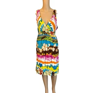 Vestido Jams World Nuevo con Etiquetas Cuello en V Rayón Hawaiano Talla S Tropical Pullover Midi - Imagen 1 de 10