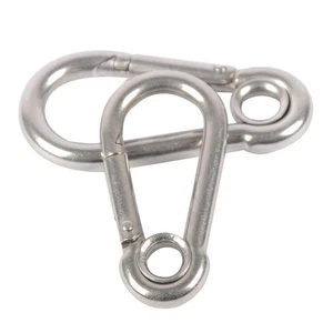 M4 M5 M6 M7 M8 Stainless Steel Carabiner Carbine Snap Hook with Eyelet - Picture 1 of 14