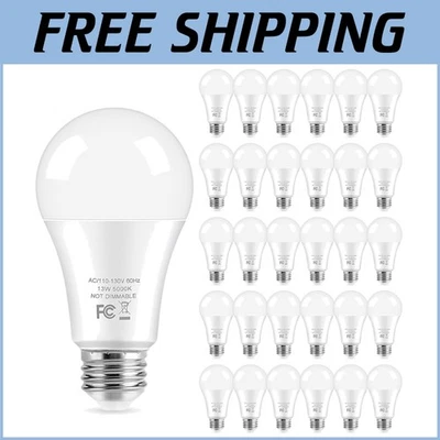 Energy-Saving 100W Equivalent 13W LED Bulbs, 30-Pack, Bright Eco-Friendly - Image 1 of 4