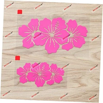 Три гибискуса цветы гавайская наклейка виниловая наклейка - 2 упаковки ярко-розовый, 4  - Изображение 1 из 4