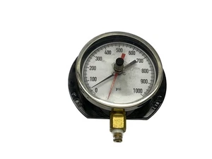 USED UNBRANDED 4-3/4” FACE Bottom Mounted 1/4” NPT 0-1000 PSI Gauge - Picture 1 of 5