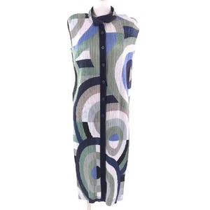 beautiful PLEATS PLEASE Issey Miyake PP83 JE743 All over Pattern Sleeveless L - Picture 1 of 6