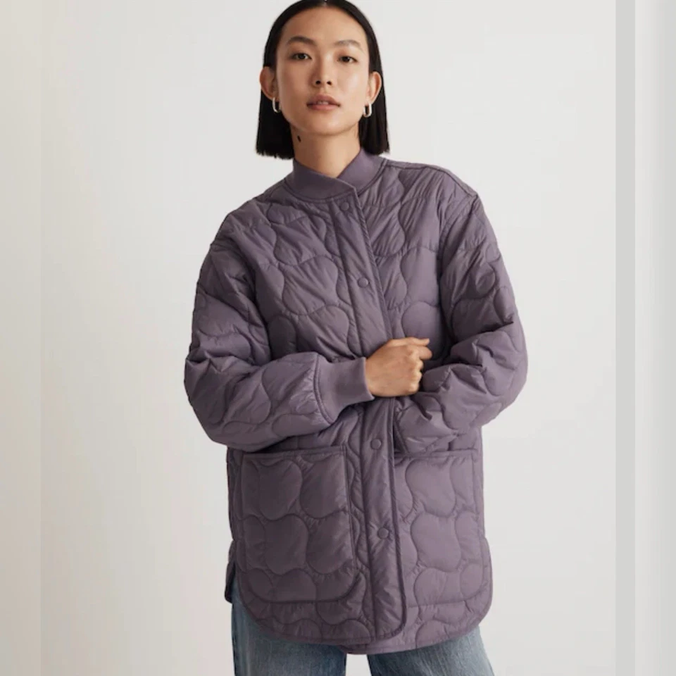 Madewell стеганая куртка-бомбер большого размера XS фиолетовый NM539 - Изображение 1 из 4
