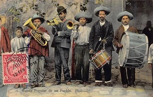 Bolivia - Banda popular de un pueblo - Ed. Gonzalez y Medina - Picture 1 of 2