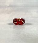 TROLLBEADS rare vintage Dolce sterling silver, red leopard spot glass bead charm