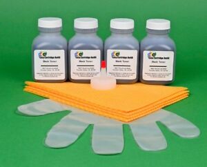 Toner Refill Kits (4) for Epson EPL 5500 5500W Plus SO50005. 360gr. 12K Pages