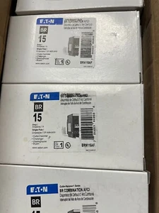 9 x EATON BRN115AF 15A 120V 1P CAFCI ARC-FAULT CIRCUIT BREAKER NEW In BOX - Picture 1 of 3