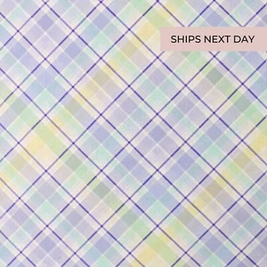 Purple Easter Plaid Cotton Fabric / 100% Cotton Easter Fabric / 1.5 YARD LEFT - Picture 1 of 3