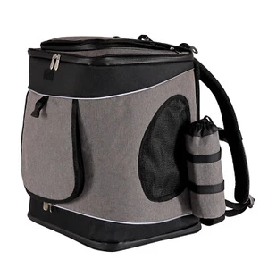 B-Ware: lionto Hunderucksack Hundetransporttasche Tiertragetasche grau/schwarz - Bild 1 von 6