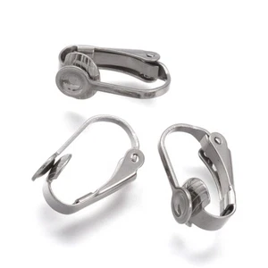 20pcs 304 Stainless Steel Clip-On Earring Blanks Findings Non-Pierced Craft 16mm - Picture 1 of 2