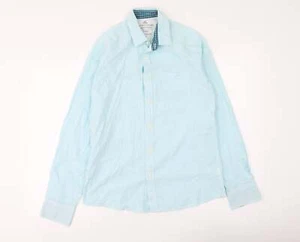 Easy Mens Blue Striped Cotton blend Size S Collared - Picture 1 of 12