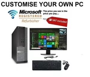 FULL DELL Core i5,i3 DESKTOP TOWER PC&LCD COMPUTER , WINDOWS 10 &8GB 3TB - Picture 1 of 6