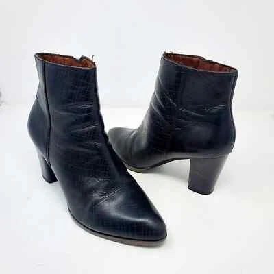 Bota Tamaris Cuero Negro Punta Punta Tacón Talla 27 Foto 1 de 4