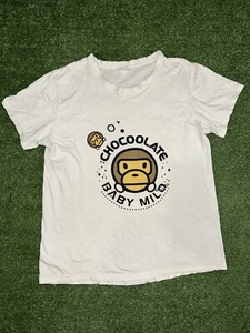 A Bathing Ape Bape Baby Milo T-Shirt Chocolate White Size Medium - Picture 1 of 4