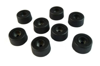 NIPPON AMERICA (8) Round Cabinet Black Rubber Instrument Case Speaker Box Feet 1.5" X .75"