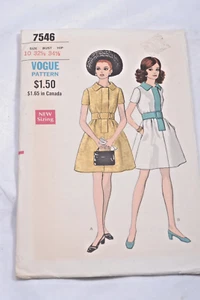 Vintage Vogue Pattern 7546 Size-10 FF!! - Picture 1 of 3