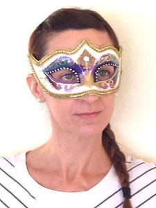 VENETIAN COLOMBINA MASQUERADE BALL MASK CARNIVAL MARDI GRAS MASKS - Picture 1 of 3