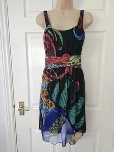 Desigual Christian Lacroix Dress Butterfly Graphic Print Mesh Care Label Removed - Picture 1 of 14