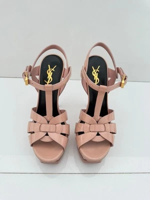SAINT LAURENT Tacones Plataforma Homenaje Charol Rosa Desnudo 35.5/5.5 Foto 1 de 4