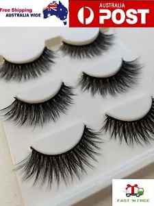 x3 Pairs 3D Demi Wispy Glam Natural Thick Fluffy False Eyelashes AUS-SELLER - Picture 1 of 7