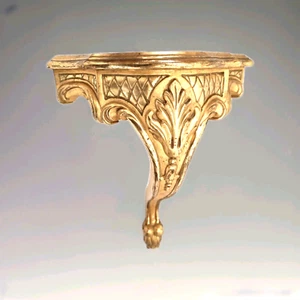 grande console murale d'angle en bois sculpté doré d'époque . XIX ème siècle - Photo 1/15