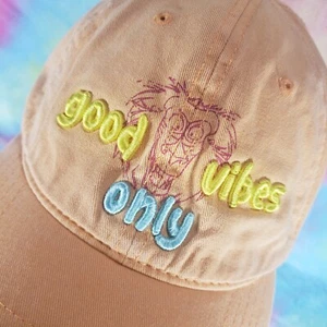 Good Vibes Only Disney Parks Hat Women Orange One Size Adjustable Cap Strap Back - Picture 1 of 6