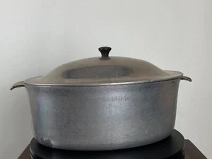 VTG Montgomery Ward Cast Aluminum Large #8 Roaster W/Lid - Picture 1 of 20