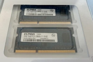 Elpida EBJ20UF8BDU0-GN-F (2) 2GB RAM Memory Modules SODIMM DDR3 PC12800 (MAC) - Picture 1 of 2