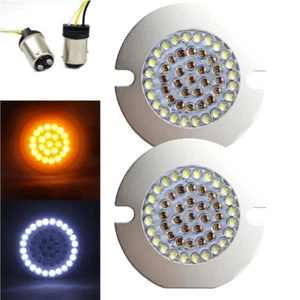 Eagle Lights 2" LED Front Turn Signals For Harley Davidson - w/ Pancake Adapters - Bild 1 von 7